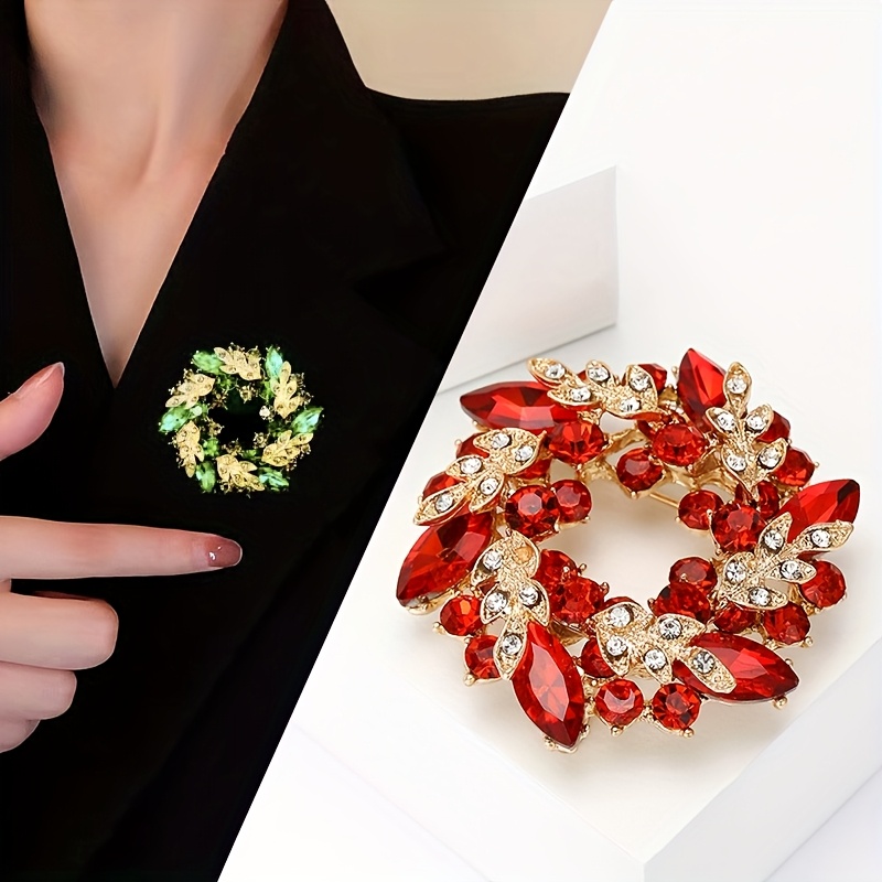 Colorful Round Brooch, Elegant Pin for Dresses and Sweaters